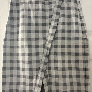 CAbi Black and White Plaid Pencil Skirt